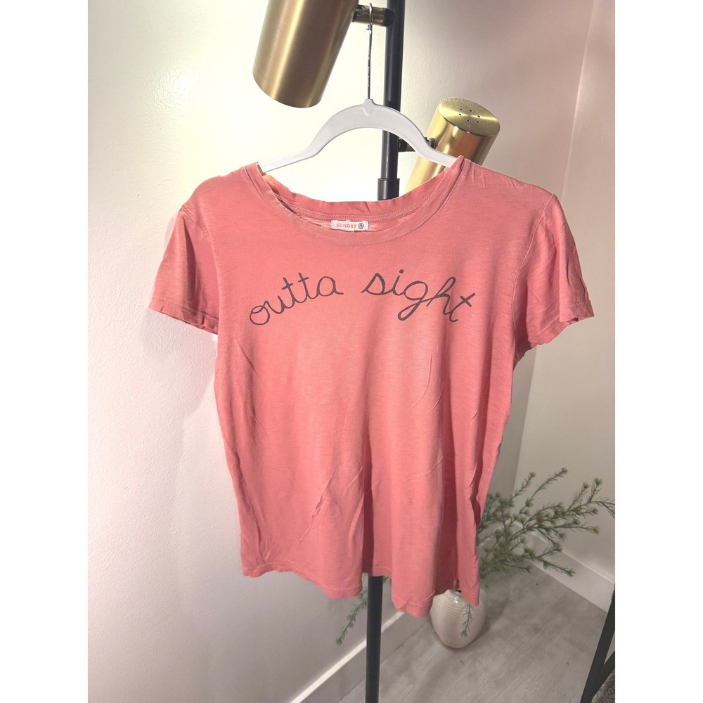Sundry tee coral outta sight anthropologie SM pink peach summer bright euc cute